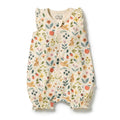 Wilson + Frenchy Summer Garden Organic Ruffle Zipsuit