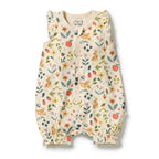 Wilson + Frenchy Summer Garden Organic Ruffle Zipsuit