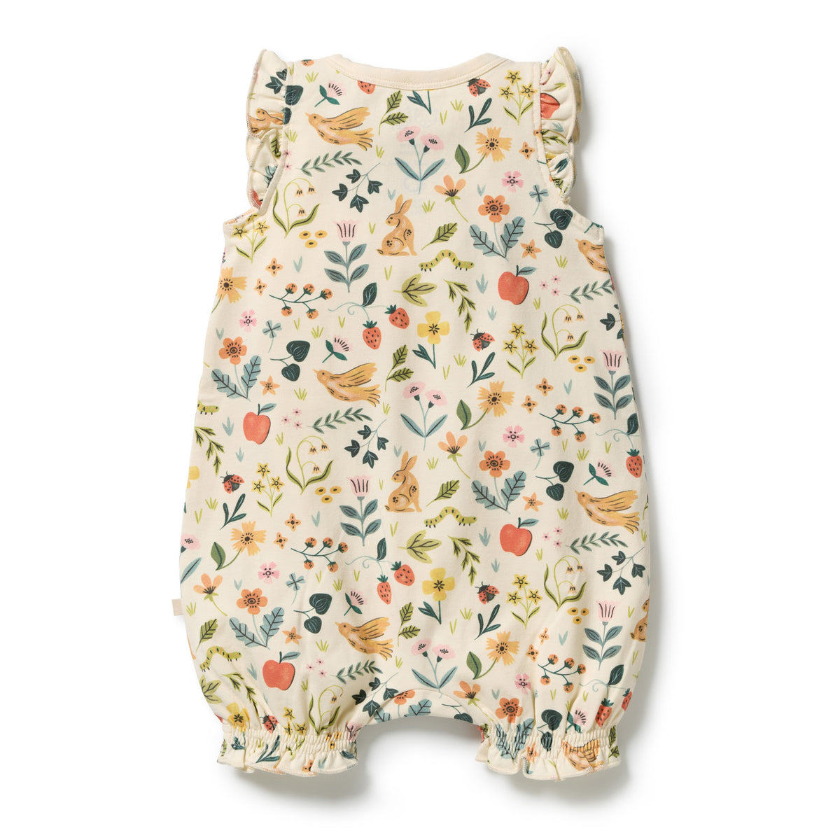 Wilson + Frenchy Summer Garden Organic Ruffle Zipsuit