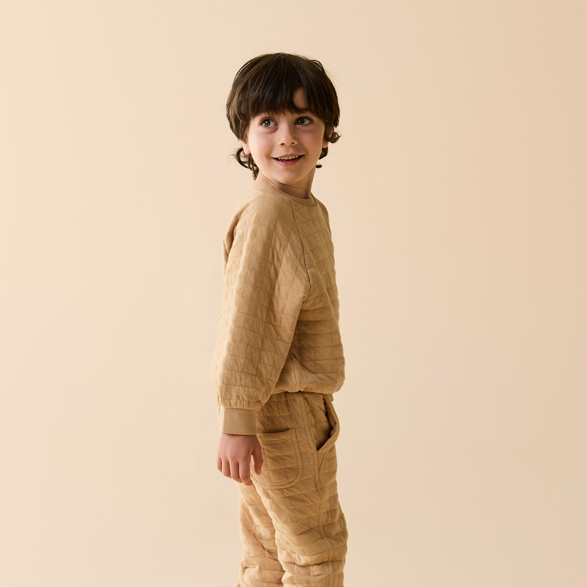 Wilson + Frenchy Honey Fawn Organic Quilted Sweat