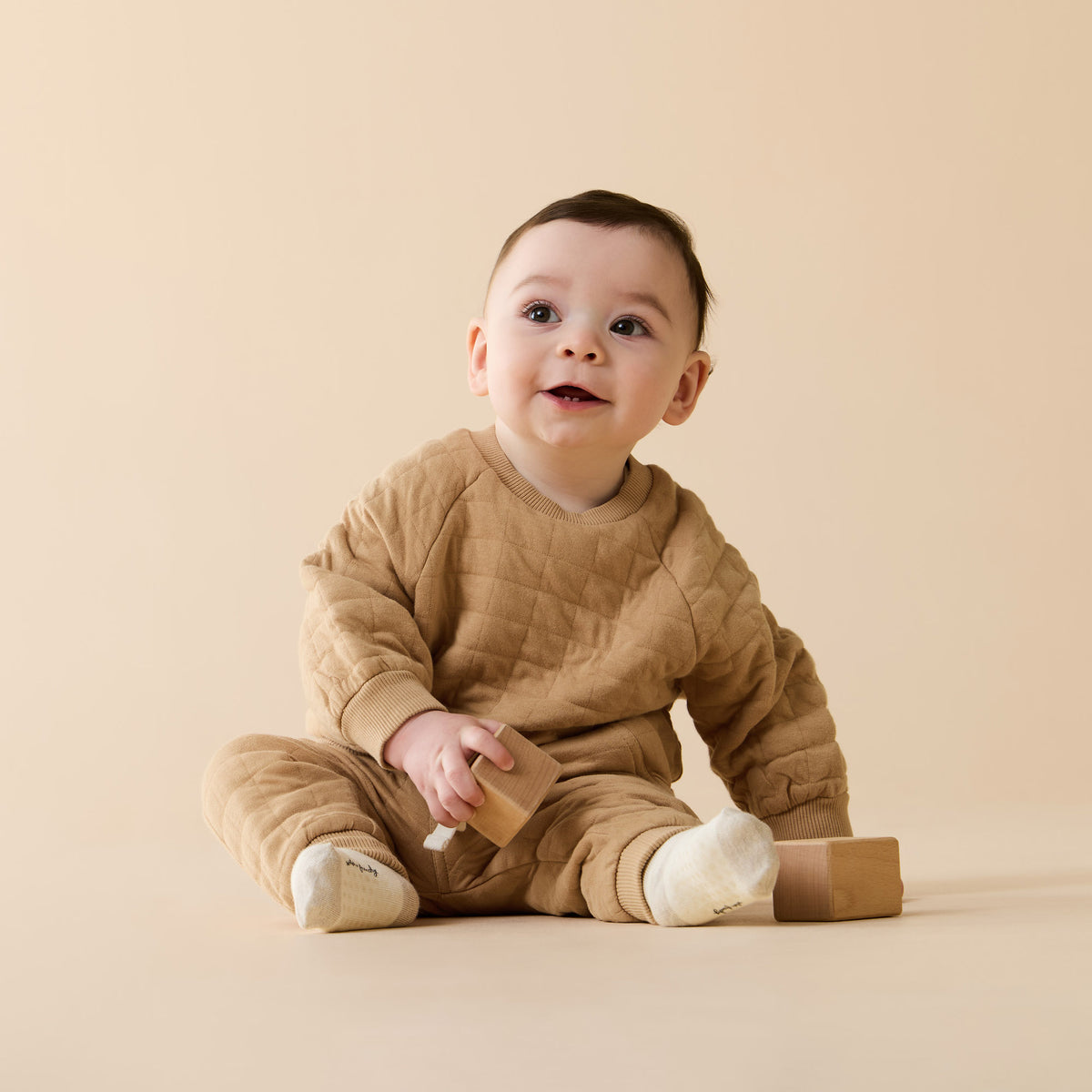 Wilson + Frenchy Honey Fawn Organic Quilted Sweat