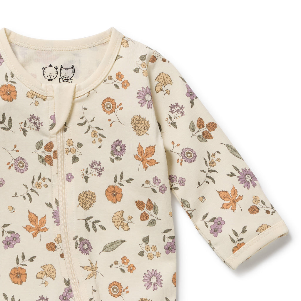 Wilson + Frenchy Maple Glow Organic Zipsuit with Feet