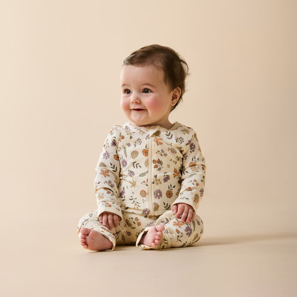Wilson + Frenchy Maple Glow Organic Zipsuit with Feet
