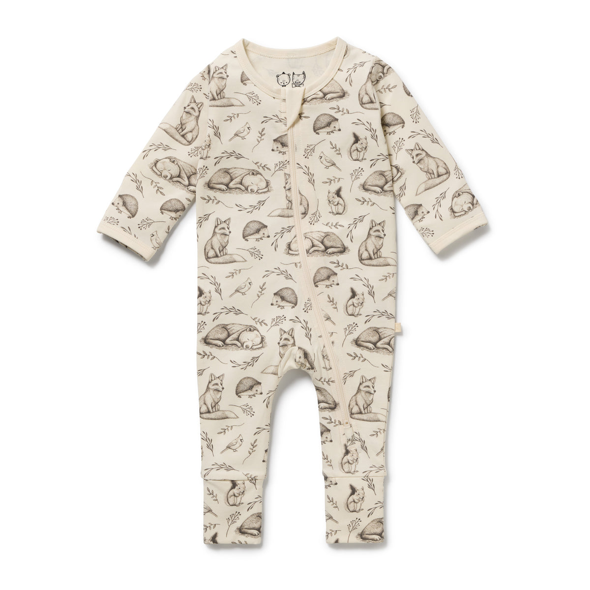Wilson + Frenchy Foxglove Forest Organic Zipsuit with Feet