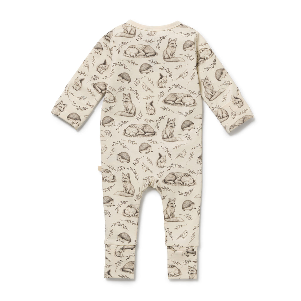 Wilson + Frenchy Foxglove Forest Organic Zipsuit with Feet