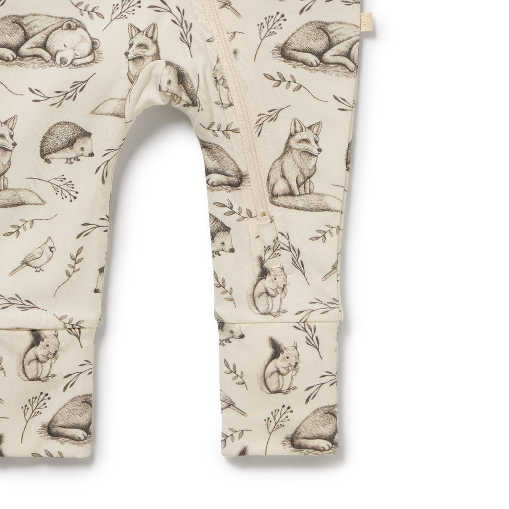 Wilson + Frenchy Foxglove Forest Organic Zipsuit with Feet