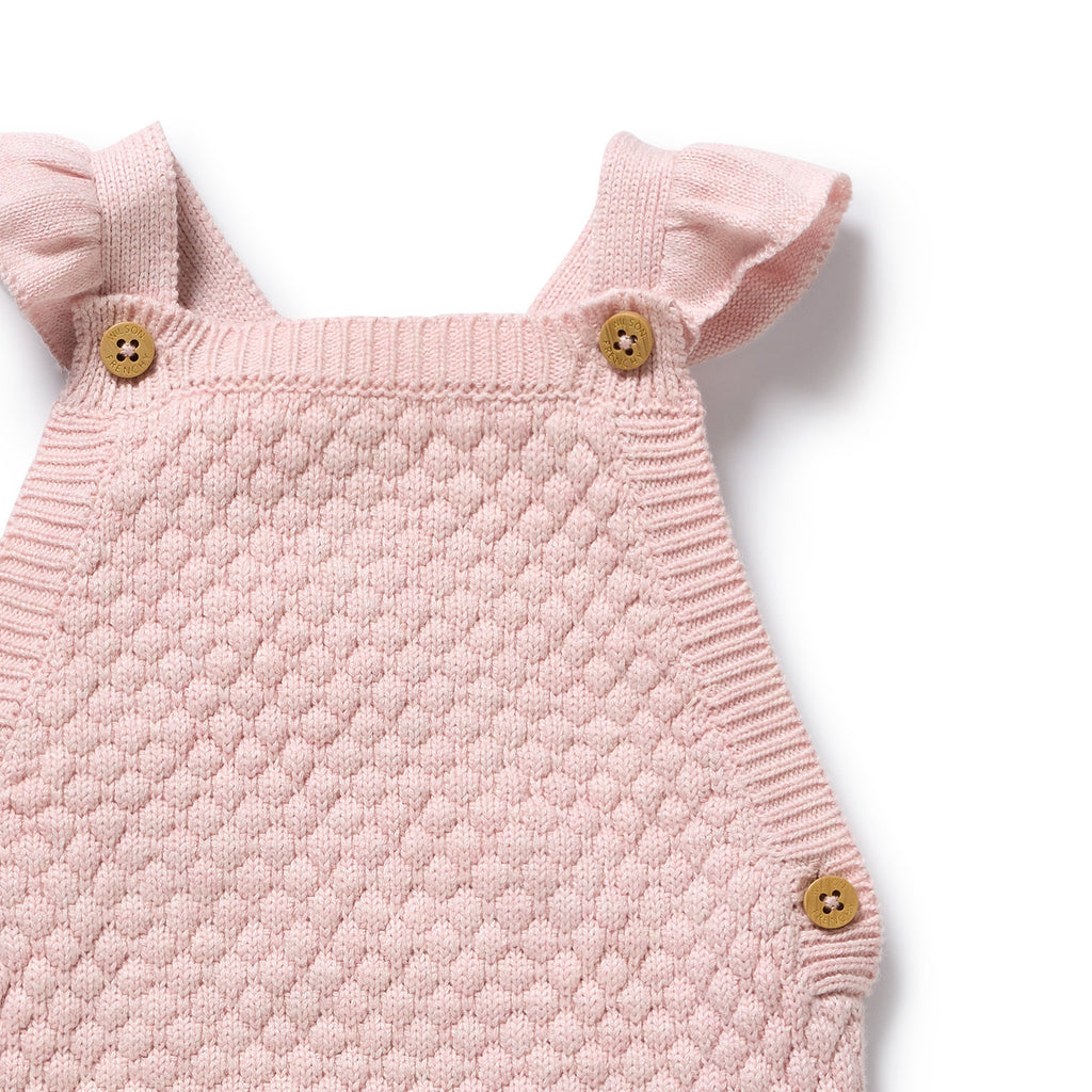 Wilson + Frenchy Marshmellow Organic Knitted Bubble Ruffle Overall