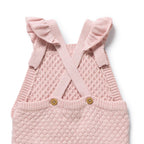 Wilson + Frenchy Marshmellow Organic Knitted Bubble Ruffle Overall