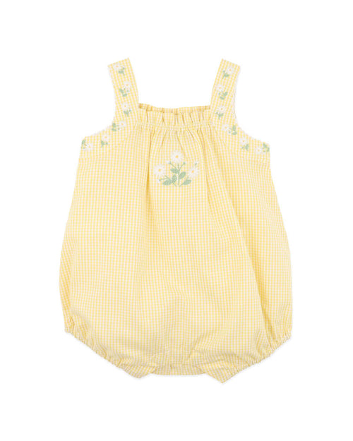 Bebe Libby Check Romper With Embleished Straps