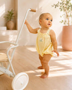 Bebe Libby Check Romper With Embleished Straps