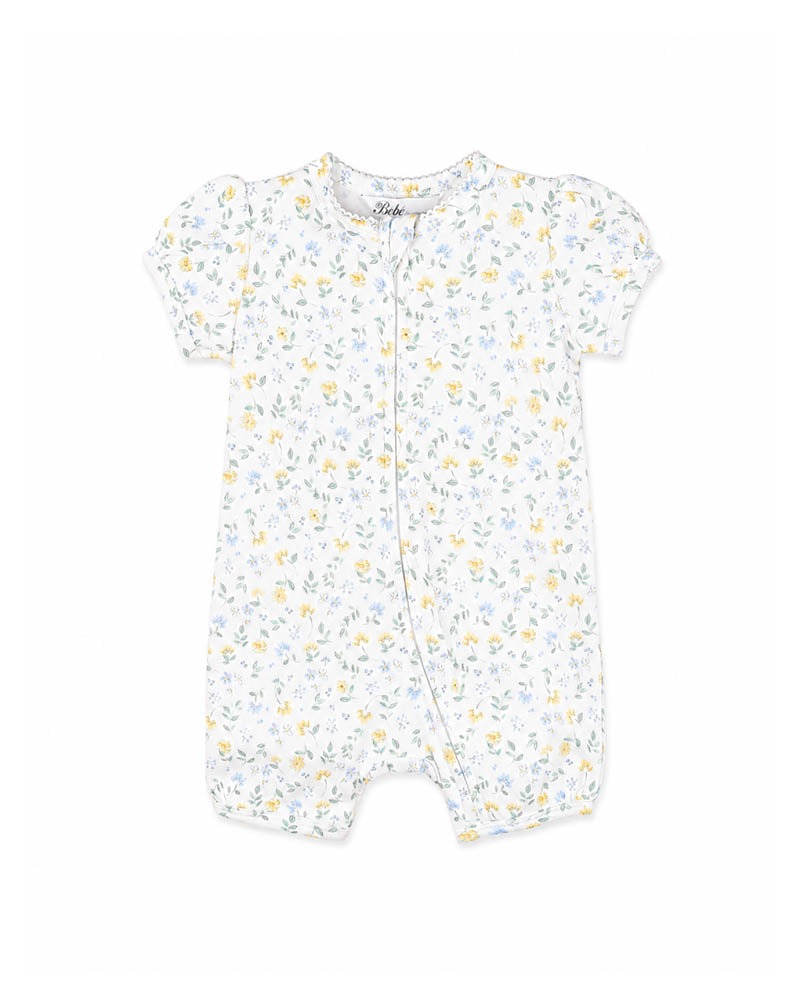 Bebe Libby Organic Short Sleeve Zip Romper