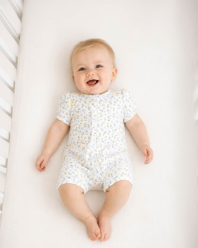 Bebe Libby Organic Short Sleeve Zip Romper