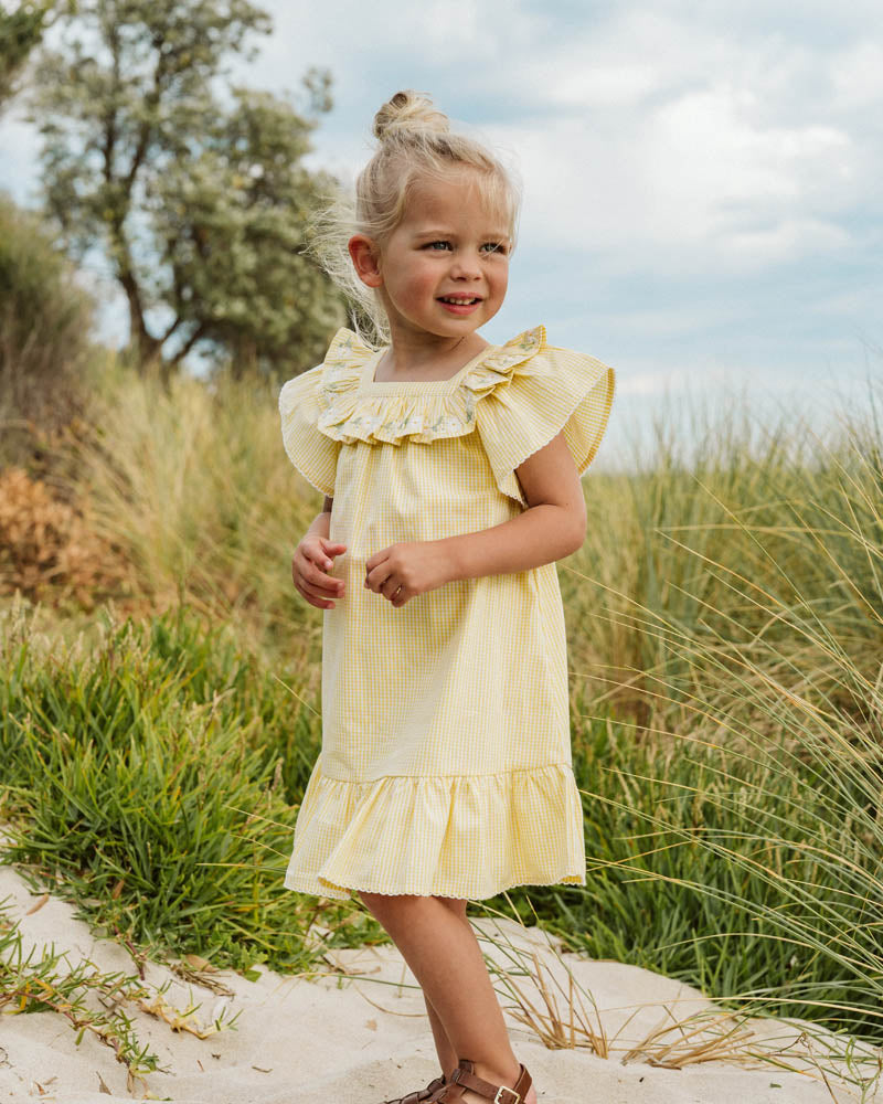 Bebe Libby Check Dress With Embellishment I Yoke