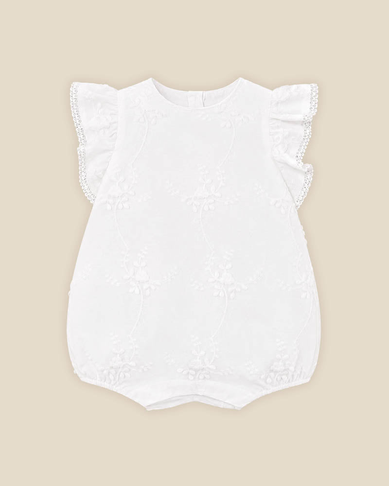 Bebe 3D Floral Embroidered Romper