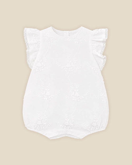 Bebe 3D Floral Embroidered Romper