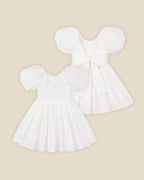 Bebe Puff Sleeve 3D Floral Emb Dress