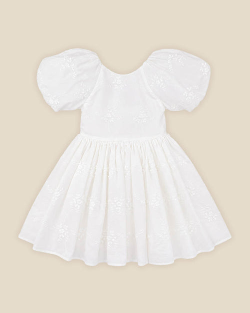 Bebe Puff Sleeve 3D Floral Emb Dress