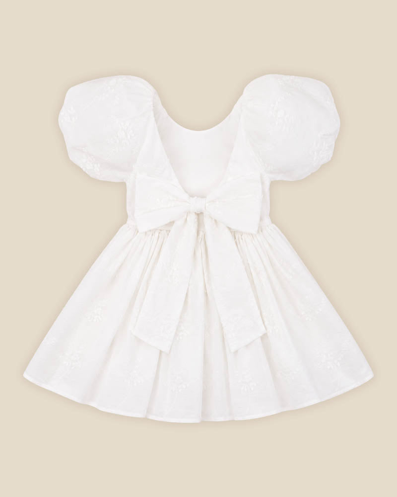 Bebe Puff Sleeve 3D Floral Emb Dress