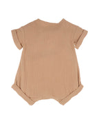 Bebe Sway Textured Embroidered Lion Romper