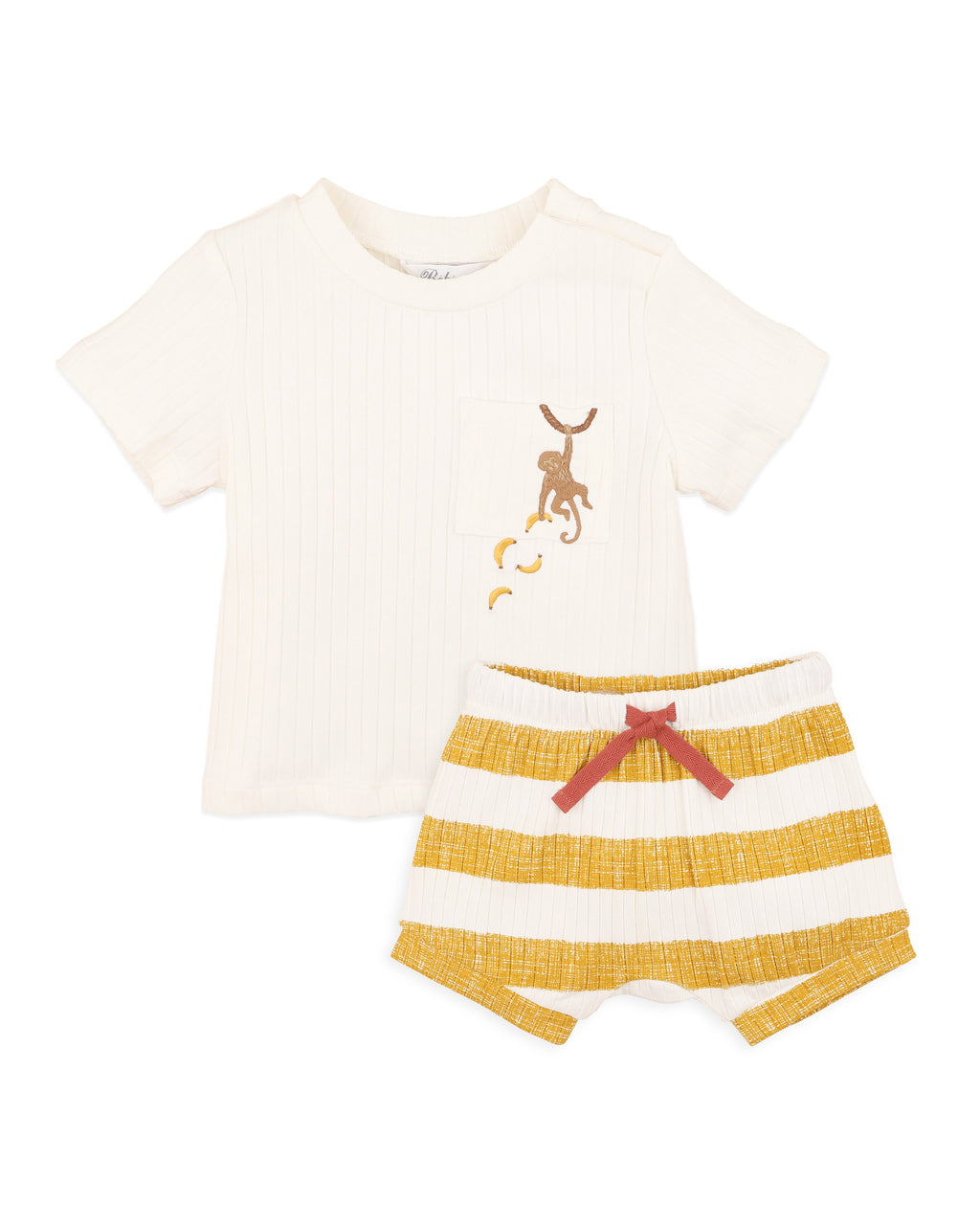 Bebe Sway Organic Wide Rib Shorts and Tee Set