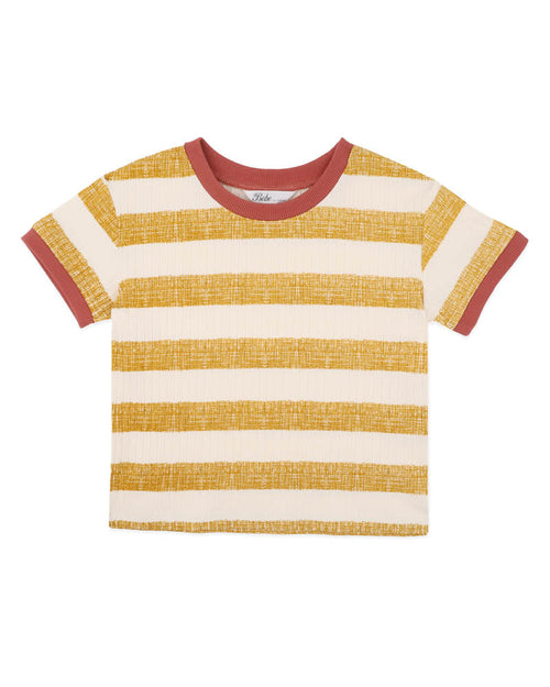 Bebe Sway Organic Stripe Wide Rib Tee