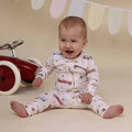 SNUGGLE HUNNY I Vintage Cars Organic Snugglesuit Convertible Romper: 3-6 Months (00)