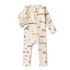 SNUGGLE HUNNY I Vintage Cars Organic Snugglesuit Convertible Romper: 0-3 Months (000)