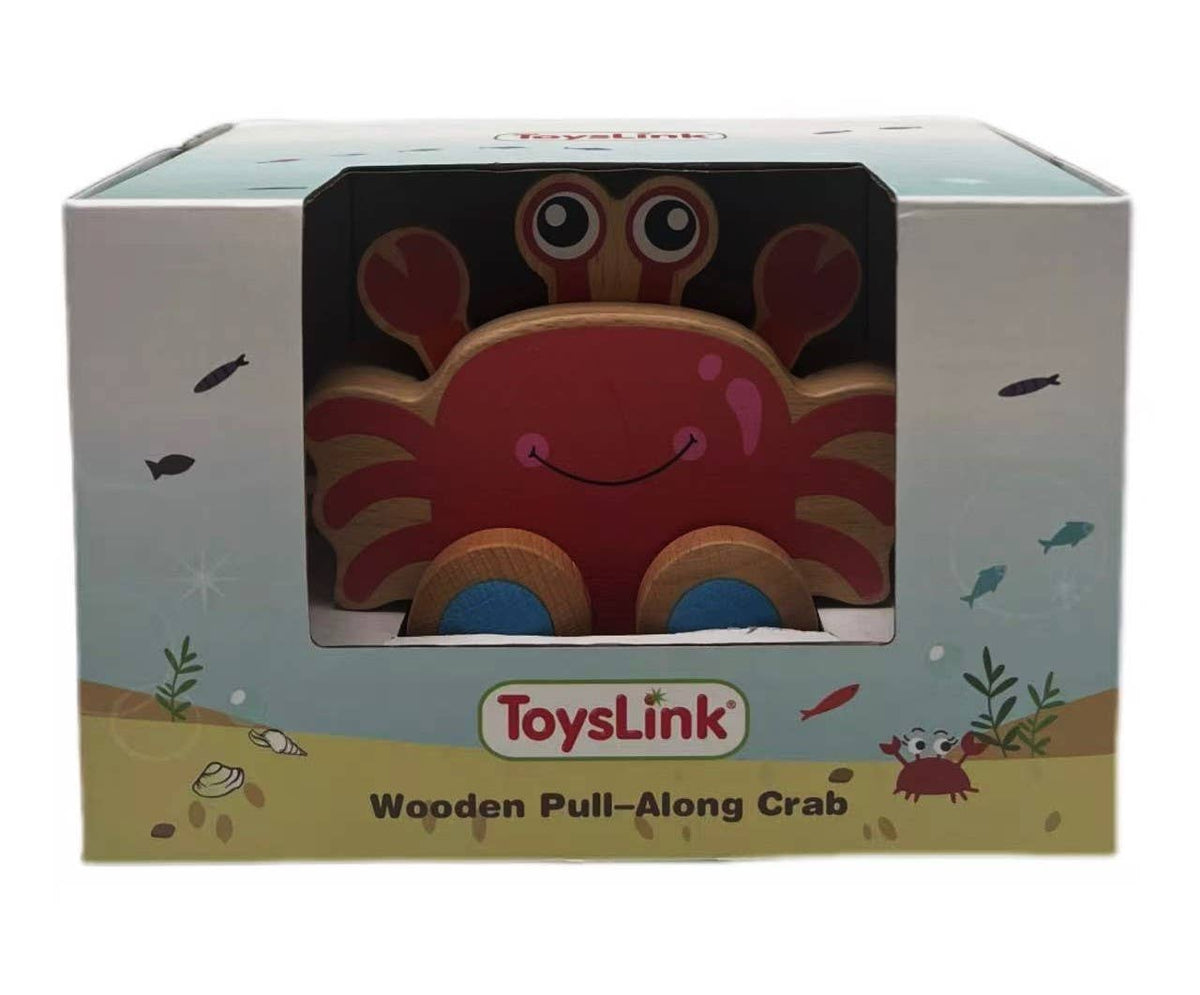 TOYSLINK I Wooden Pullalong Crab