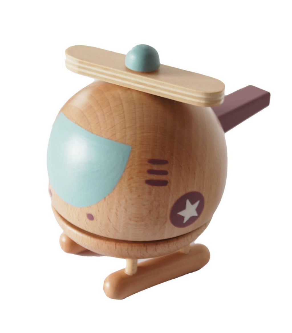 TOYSLINK I Wooden Helicopter Music Box