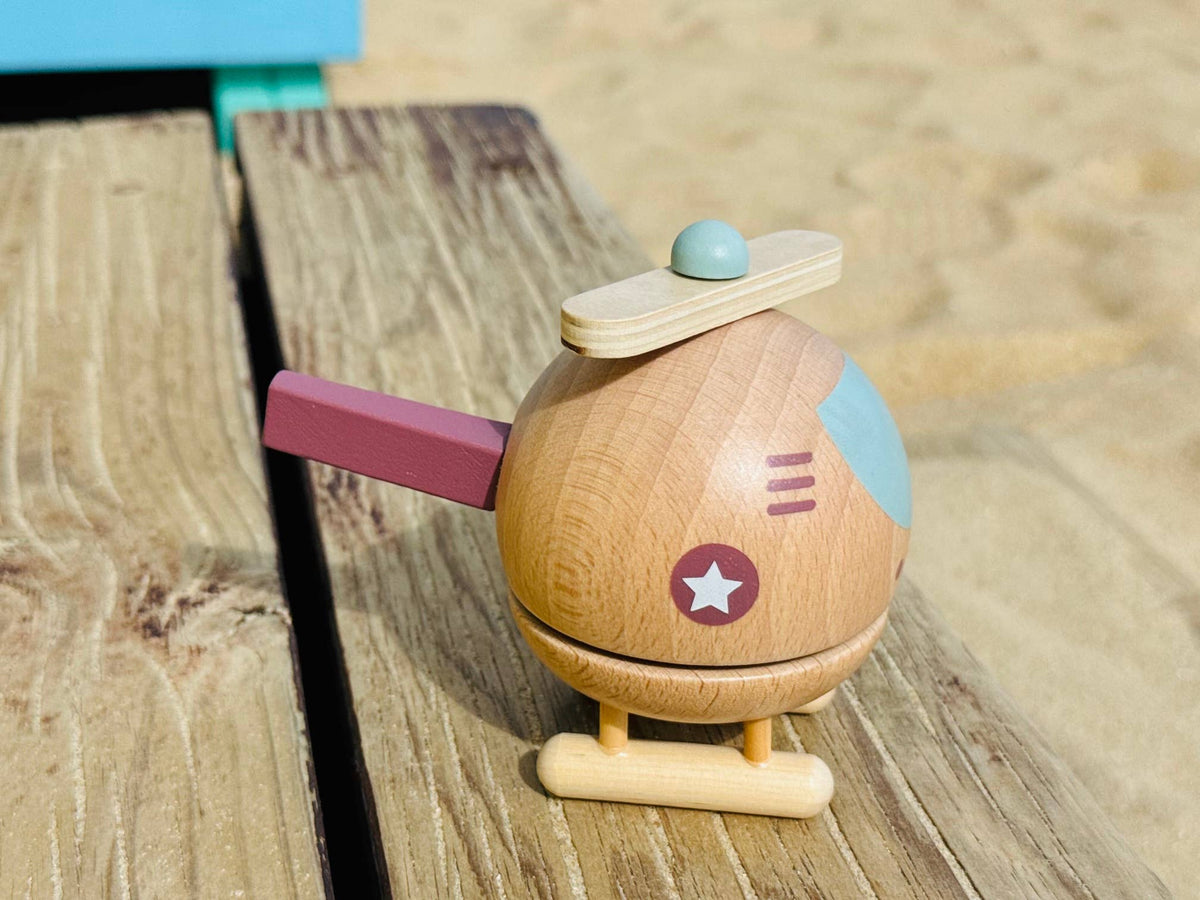 TOYSLINK I Wooden Helicopter Music Box