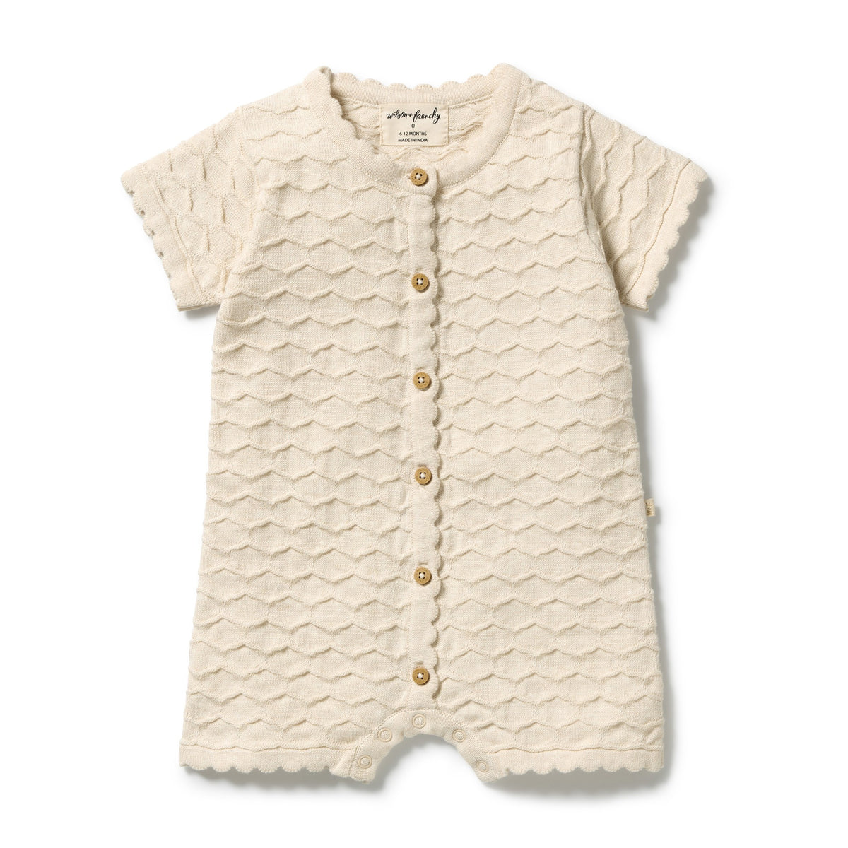 WILSON + FRENCHY I Milk Cloud Organic Knitted Chevron Growsuit