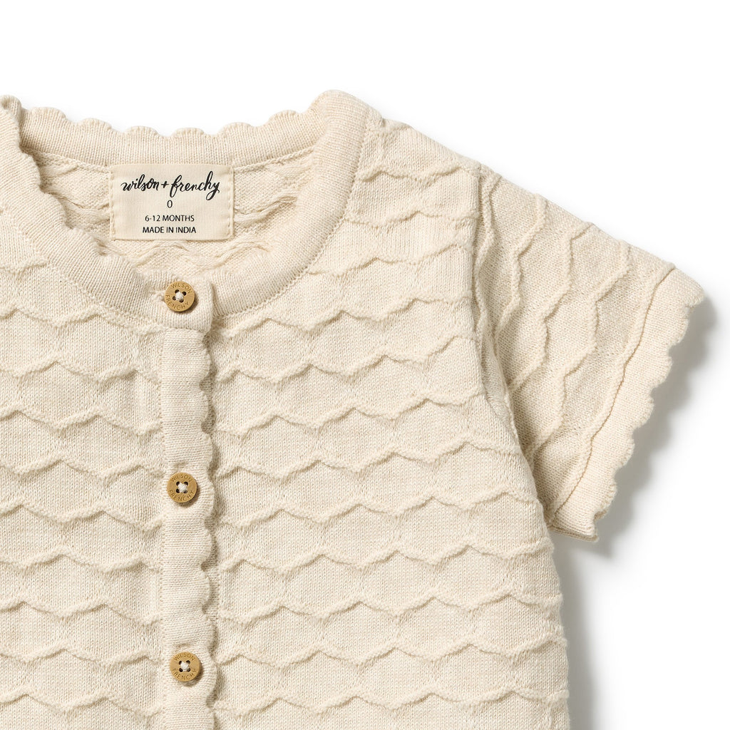 WILSON + FRENCHY I Milk Cloud Organic Knitted Chevron Growsuit