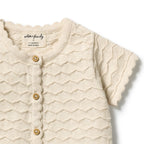 WILSON + FRENCHY I Milk Cloud Organic Knitted Chevron Growsuit