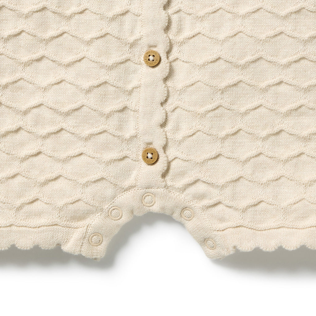 WILSON + FRENCHY I Milk Cloud Organic Knitted Chevron Growsuit
